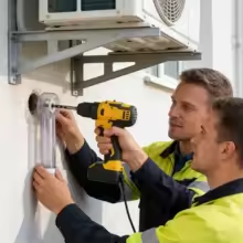 Drill dust collector attachment used during wall drilling