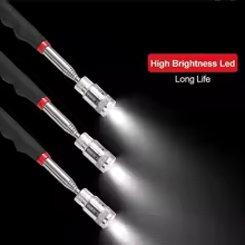 LED magnetic pick-up tool showing bright light